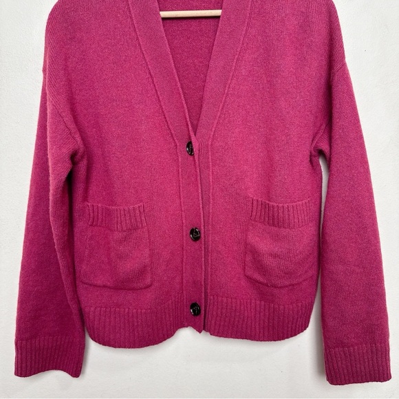 RAILS Womens Smal Cashmere Wool Button Lindi Magenta Cardigan - Picture 6 of 16